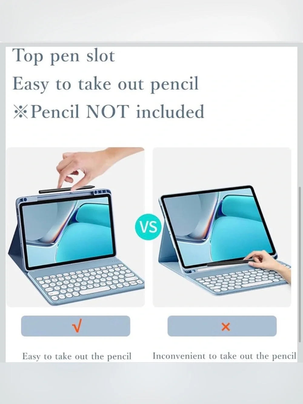 Keyboard Case for iPad 9th/8th/7th Generation/Air3/Pro10.5 with Touchpad/Pencil